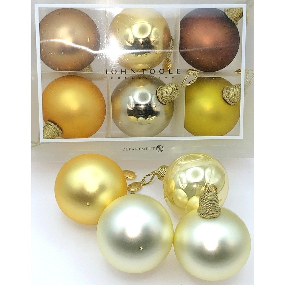 Dept 56 John Toole Earth Elegance Satin, Mercury Finish 10 Glass Ball Ornaments